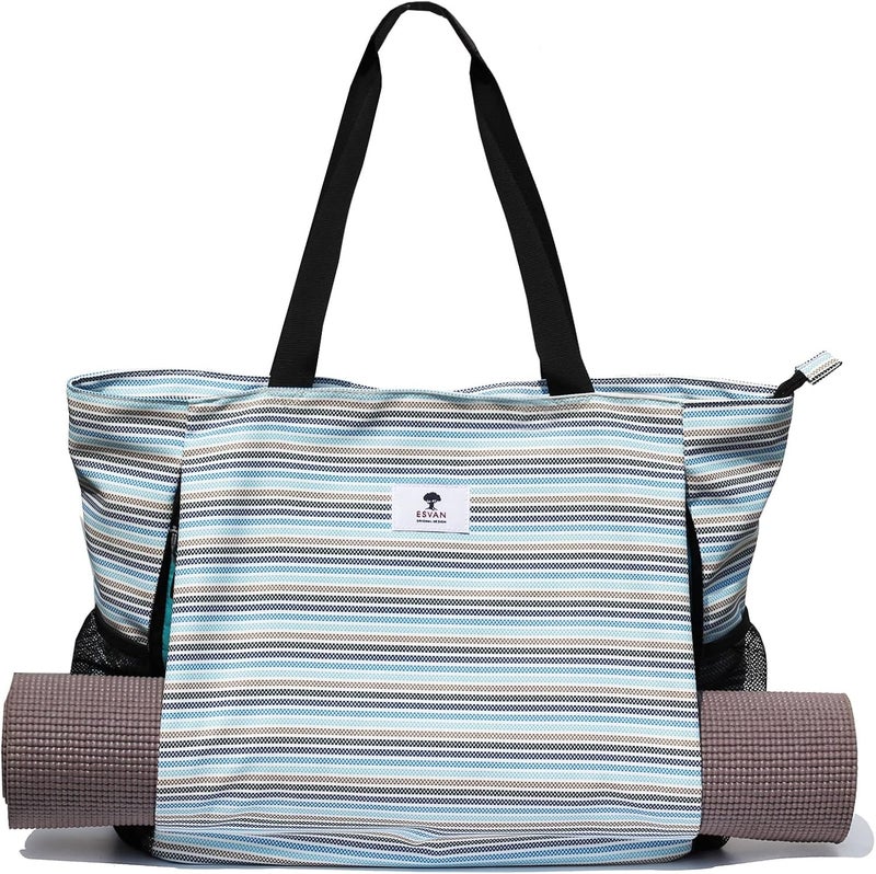 ESVAN Yoga Mat Bag Yoga Tote Carrier Shoulder Bag Carryall Tote for Office,Yoga,Pilates,Travel,Beach and Gym - Image 1